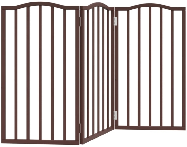 vidaXL 3-tlg. Hundetor Faltbar Braun Eiche-Optik 150 cm Pappelholz 352230
