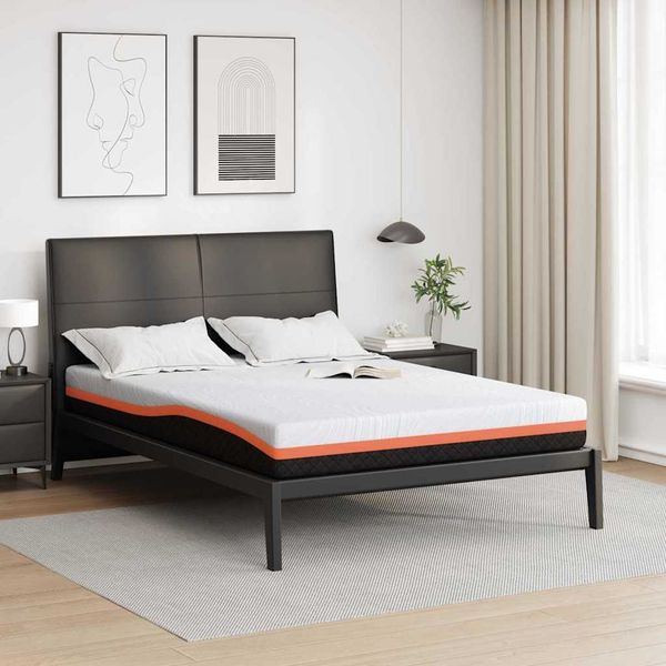 vidaXL Matratze Weiß und Schwarz 140 x 200 cm Jacquard-Stoff 4106354