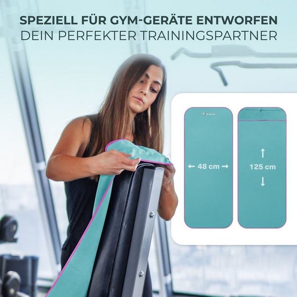 NirvanaShape Sporthandtuch Fitness-Handtuch mit Magnet-Clip, Mikrofaser Sporthandtuch, Microfaser, 2x Reißverschlusstaschen & Funktionaler Geräteüberzug, Ultra-Saugfähig