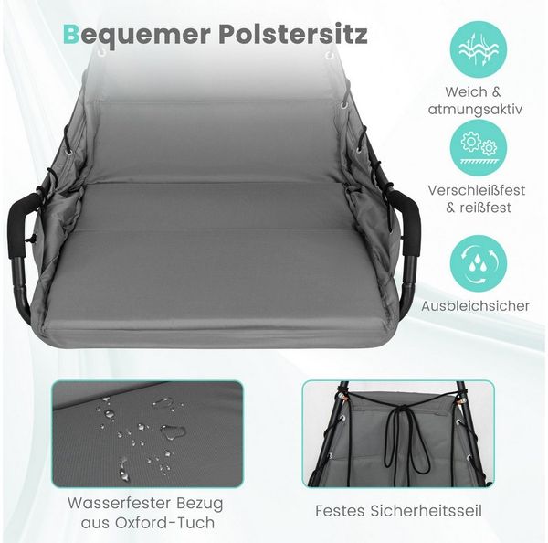 COSTWAY Hängesessel, Hängestuhl mit Gestell, gepolstert
