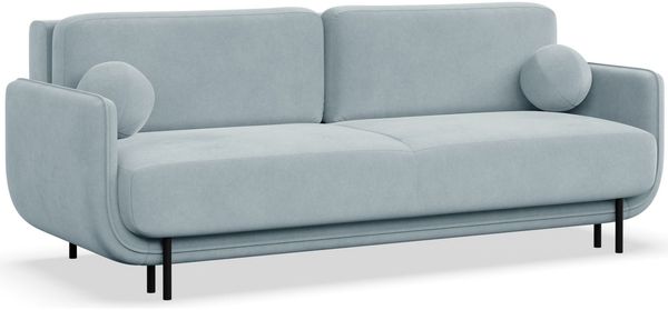 Selsey 'Ovals' 3-Sitzer Schlafsofa mit Samt, Hellblau