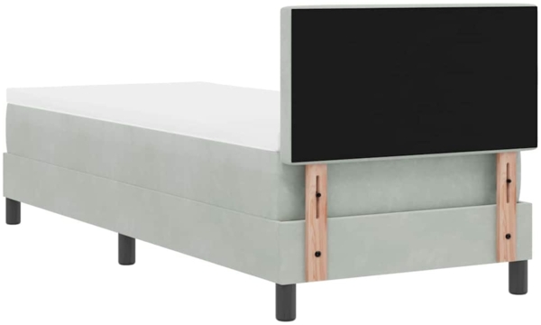 vidaXL LED Boxspringbett mit Matratze Hellgrau 80 x 200 cm Samt 3342548 Bild 9