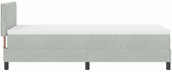 vidaXL LED Boxspringbett mit Matratze Hellgrau 80 x 200 cm Samt 3342548 Bild 8