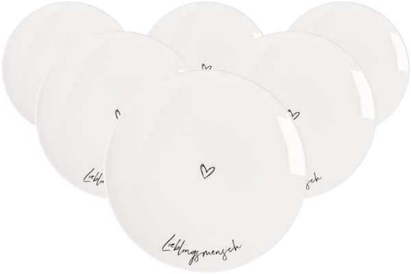 Villeroy & Boch Statement Frühstücksteller Lieblingsmensch ø 21,2 cm 6er Set