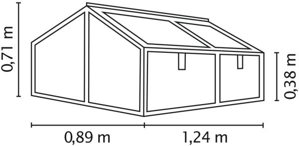 Vitavia Frühbeet Gamma TxBxH 89 x 124 x 71 cm 4 Fenster 1m² 3mm ESG Glas Alu schwarz Bild 3