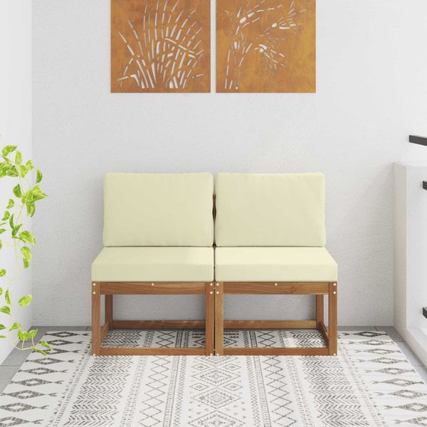 vidaXL 2 Stück Outdoor Mittelsofa Massivholz Akazie 900459
