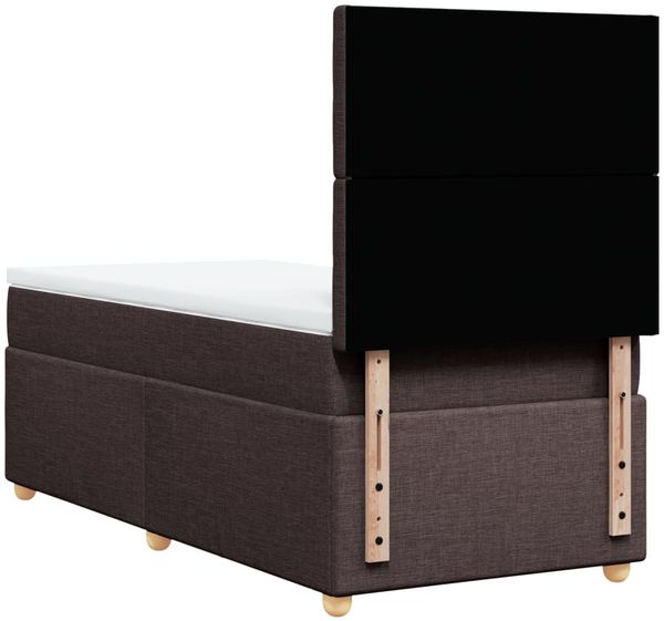 vidaXL Boxspringbett mit Matratze Dunkelbraun 100x200 cm Stoff 3293508 Bild 8