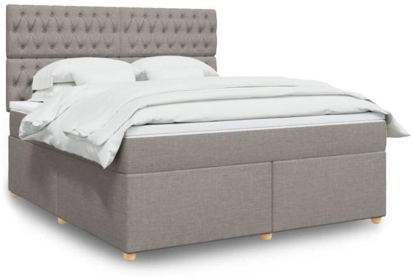 vidaXL Boxspringbett mit Matratze Taupe 180x200 cm Stoff 3293670