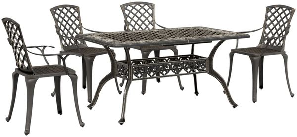 vidaXL 5-tlg. Garten-Essgruppe Bronzen Aluminiumguss 3216316 Bild 2