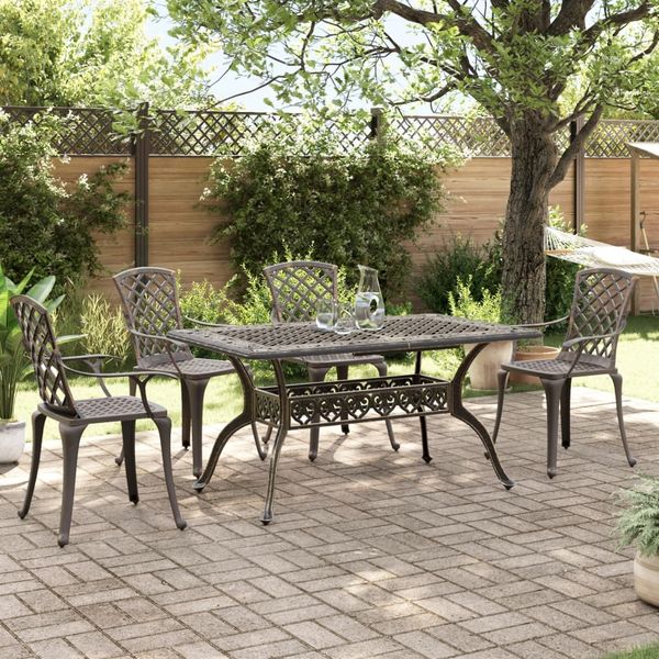 vidaXL 5-tlg. Garten-Essgruppe Bronzen Aluminiumguss 3216316