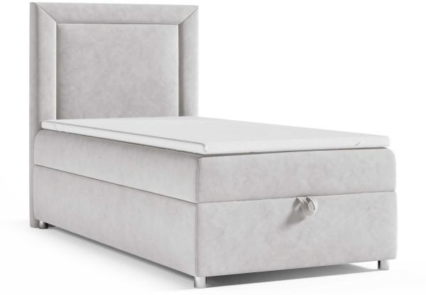 Best for Home Boxspringbett K3 SINGLE mit Bettkasten mit Lieferung (Silber 70x200)