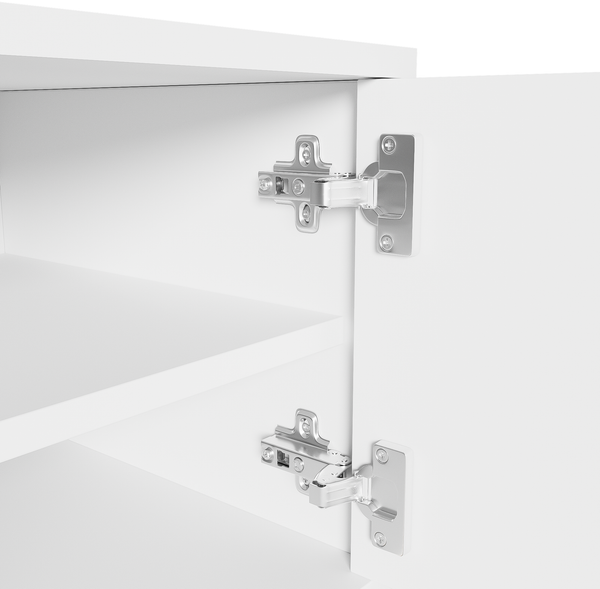 TV-Schrank 170 x 40 x 45,5 cm mit 4 Türen – weißer Lowboard aus Spanplatte mit goldfarbenen Beinen Bild 9
