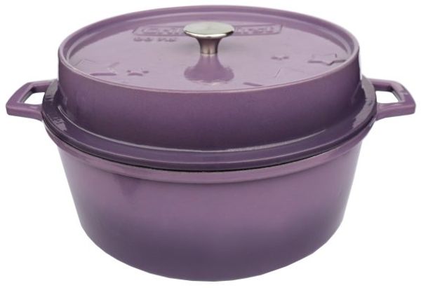 Grillfürst emaillierter Dutch Oven ohne Füsse DO7,5 - lila