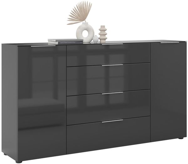 Sideboard >style< in anthrazit matt - Anthrazitglas - 180x98,7x40cm (BxHxT) Bild 3
