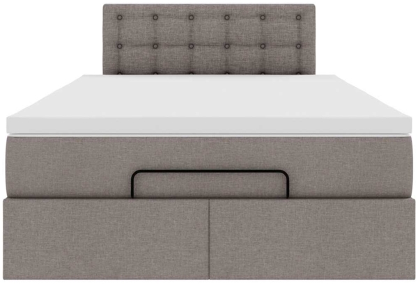 vidaXL Ottoman-Bett mit Matratze & LEDs Taupe 120x200 cm Stoff 3312468 Bild 7