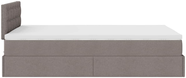 vidaXL Ottoman-Bett mit Matratze & LEDs Taupe 120x200 cm Stoff 3312468 Bild 10