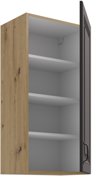 Hängeschrank 45 cm Stilo Grau + Eiche Artisan Küchenzeile Küchenblock Küche Landhaus Höhe 90 cm Bild 2