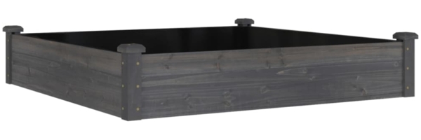 vidaXL Hochbeet mit Einsatz Grau 120x120x25 cm Massivholz Tanne 364294