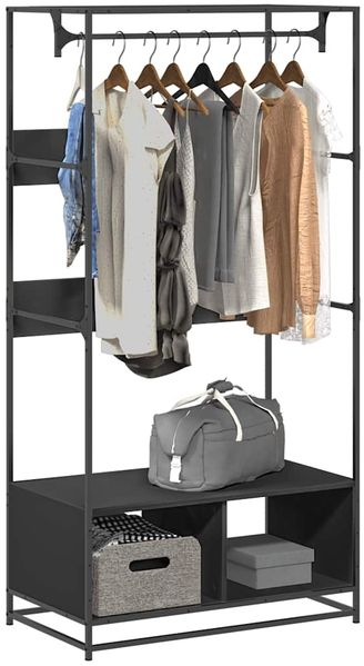 vidaXL Kleiderständer Schwarz 90x50x180 cm Holzwerkstoff 849294
