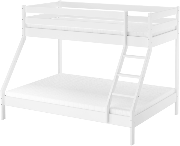 Erst-Holz Etagenbett Kiefer 90x200/140x200 cm, weiß