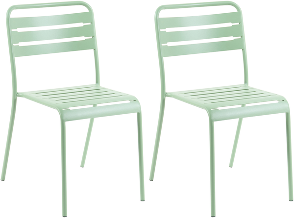 Gartenstuhl 2er Set LEFKADA Metall Grün