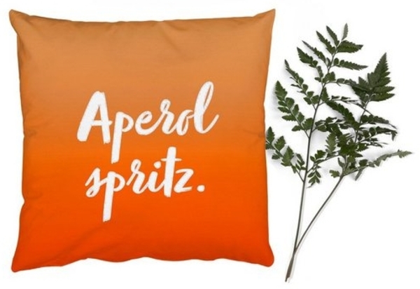 MuchoWow Dekokissen Text - Cocktail - Aperol Spritz - Zitate - Alkohol, Zierkissen mit Füllung für Wohnzimmer, Sofakissen, 40x40 cm Bild 4