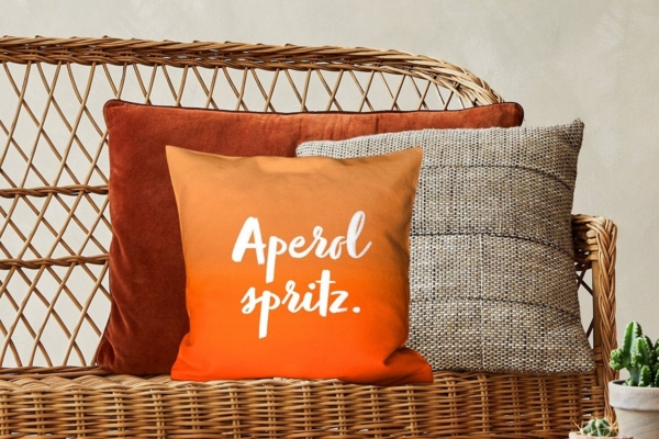 MuchoWow Dekokissen Text - Cocktail - Aperol Spritz - Zitate - Alkohol, Zierkissen mit Füllung für Wohnzimmer, Sofakissen, 40x40 cm Bild 2