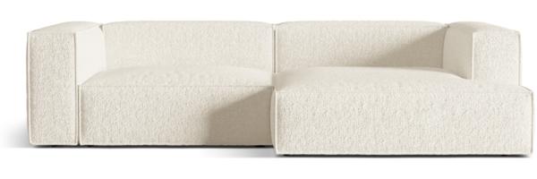 Micadoni Ecksofa Nuria 4-Sitzer Rechts Boucle Elfenbein
