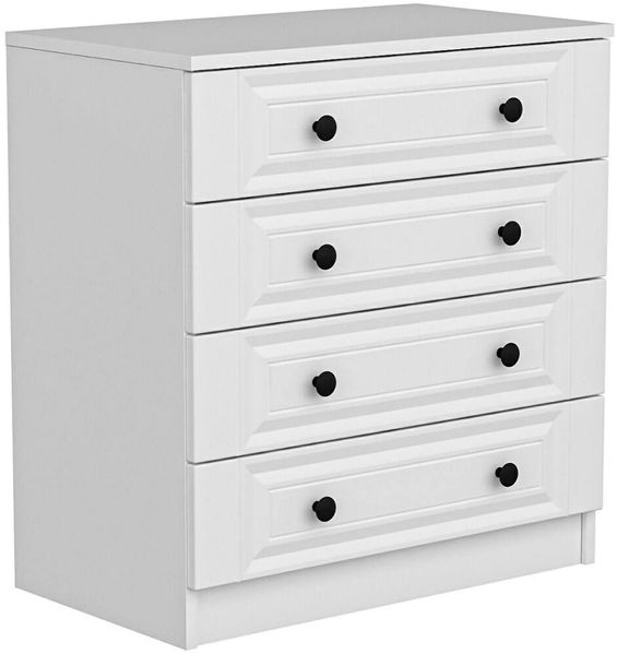 Dmora Kommode Gardo, Mehrzweckkommode, Schlafzimmerkommode, Schrank mit Schubladen, 72x42 h77 cm, Weiß
