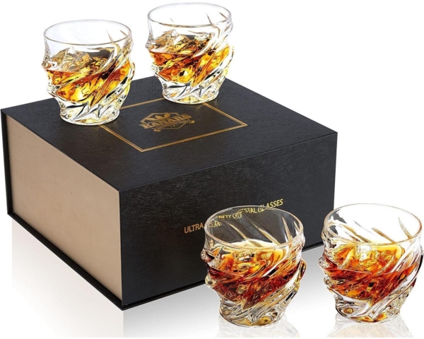 Whisky Gläser Kristallglas 4-teiliges Set 260ml Luxus Geschenk