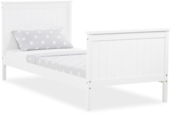 Homestyle4u Bettgestell, Kiefer, weiß, 90x200 cm