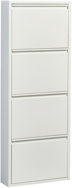 Schuhkipper >Bert< 4 Klappen, 8 paar Schuhe, weiß, Metall - 51x137x16cm (BxHxT)