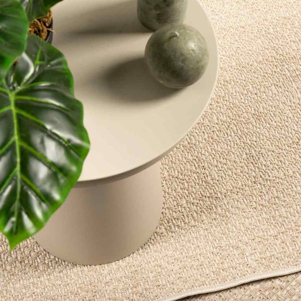 vidaXL Teppich ZIZUR Beige 120x120 cm Jute-Optik Indoor und Outdoor 4010393