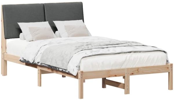 vidaXL Bettgestell Braun und Dunkelgrau 120 x 200 cm Massivholz Kiefer 878750 Bild 2