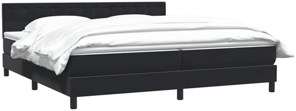 vidaXL Boxspringbett mit Matratze Schwarz 180x210 cm Samt 3316607 Bild 2