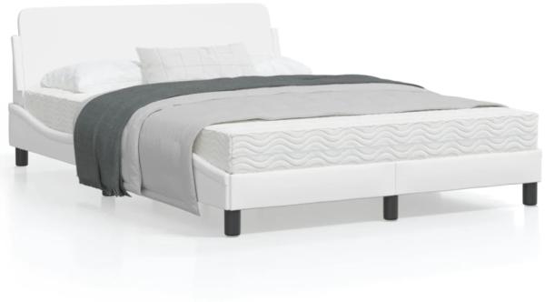 vidaXL Bettgestell "Dover" Weiß 140x200 cm Kunstleder 373199