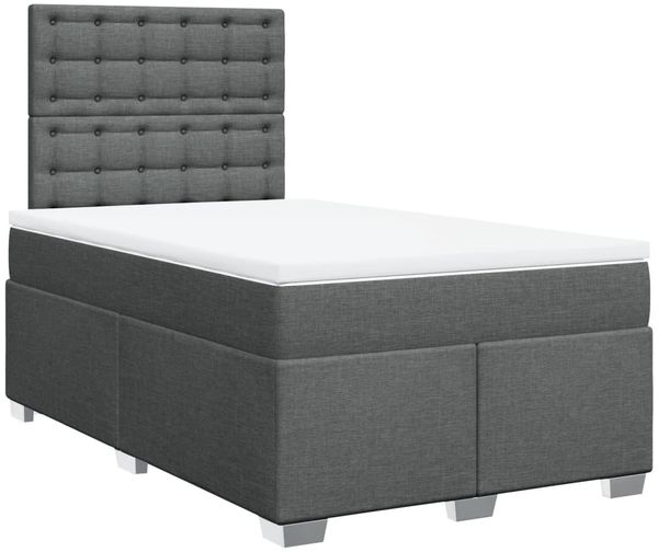 vidaXL Boxspringbett mit Matratze Dunkelgrau 120x190 cm Stoff 3292742 Bild 3