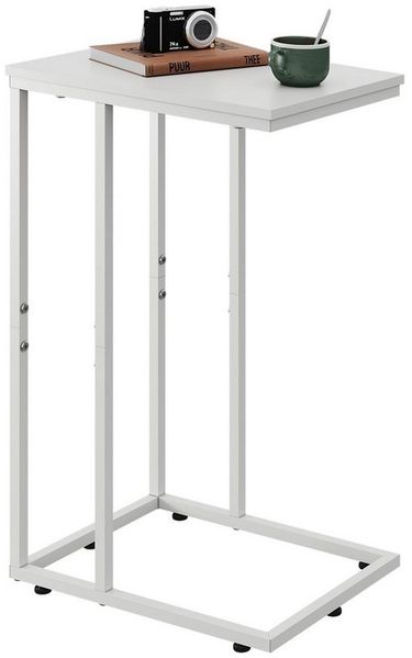 WLIVE Beistelltisch C Form, Nachttisch für Schlafzimmer, Wohnzimmer, (38,5 x 28,8 x 63,3 cm), Beistelltische mit Metallrahmen, Wohnzimmer Tisch für Couch, Sofa