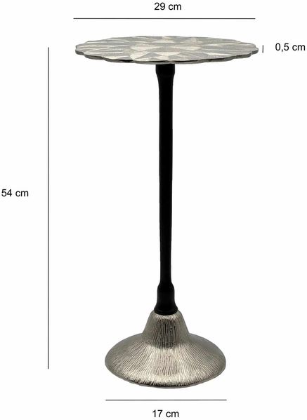 Beistelltisch Aluminium 29cm - Kleiner runder Anstelltisch aus Metall silber - Design Wohnzimmertisch - Dekotisch - Couchtisch - Metalltisch Handmade pflegeleicht Bild 4