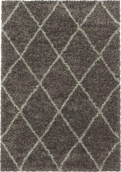 Hochflor Teppich Adriana rechteckig - 120x170 cm - Taupe