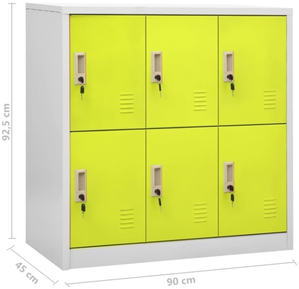 vidaXL Schließfachschränke 2 Stk. Hellgrau und Grün 90x45x92,5cm Stahl 3095234 Bild 10