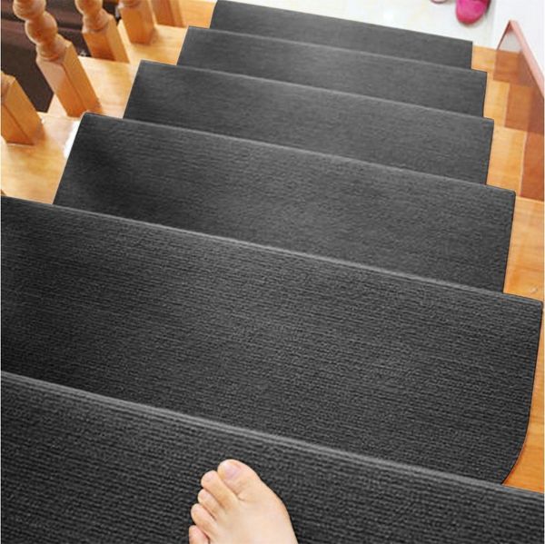 JEOBEST Stufenmatte Selbstklebend Treppenschutz, 15 Stück Halbrund, 65 x 21cm Rutschfeste