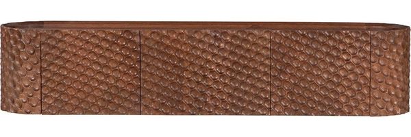 riess-ambiente TV-Board ADLON 160cm braun – lackiertes Mango-Massivholz, 3D-Front, montiert (Einzelartikel, 1 St), schwebender Schrank mit Stauraum & Soft-Close – ideal für Wohnzimmer