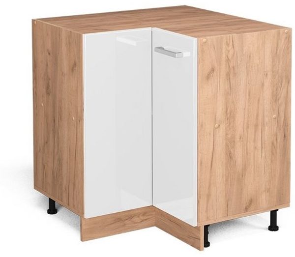 Vicco Küchenschrank Küchenzeile R-Line, Weiß Hochglanz, Eckunterschrank, ohne AP Bild 4