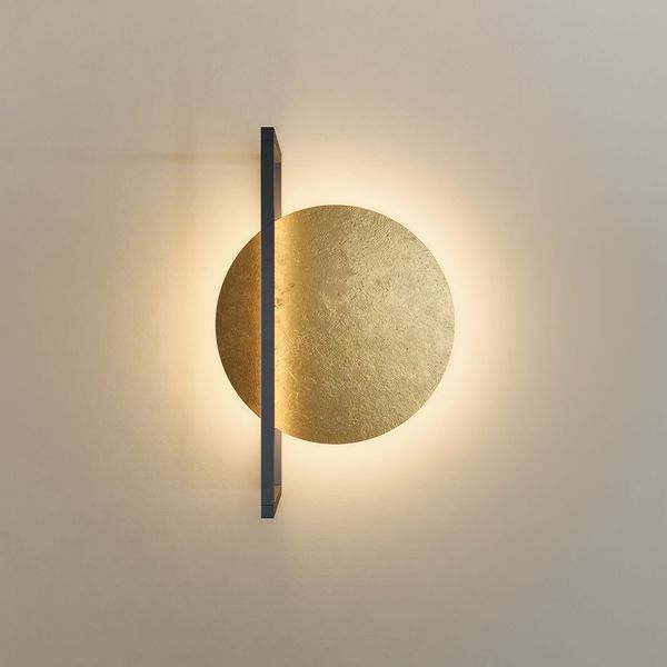 s.luce Artus LED Wandleuchte & Deckenlampe Gold Ø 30cm