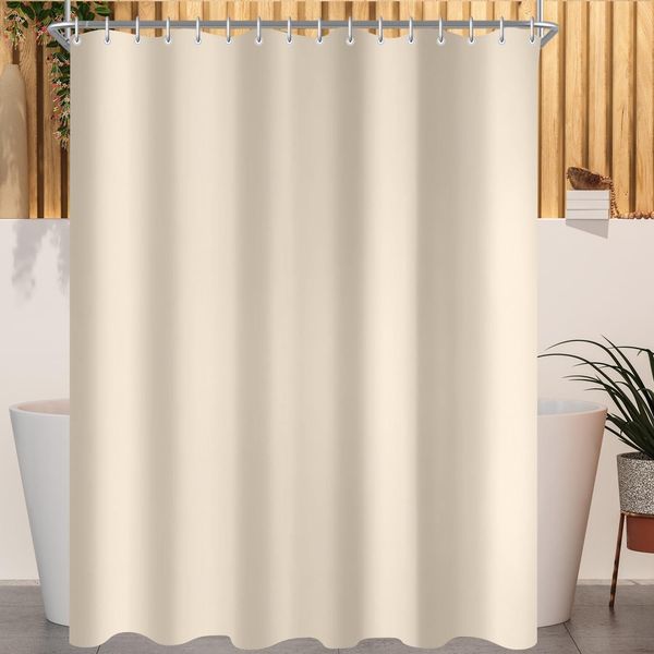 Duschvorhang 240x160cm Beige Antischimmel Wasserabweisend Polyester Stoff