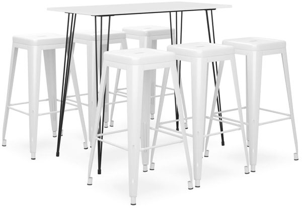 vidaXL 7-tlg. Bar-Set Weiß [3057416]