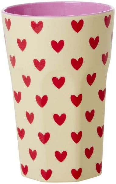 rice Becher Großer Melaminbecher „Darling Hearts“, 400 ml, spülmaschinenfest