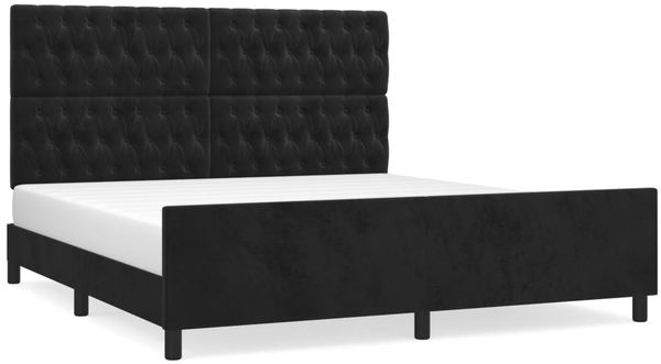 Doppelbett, Bettgestell Modernen mit Kopfteil Schwarz 180x200 cm Samt d1146e