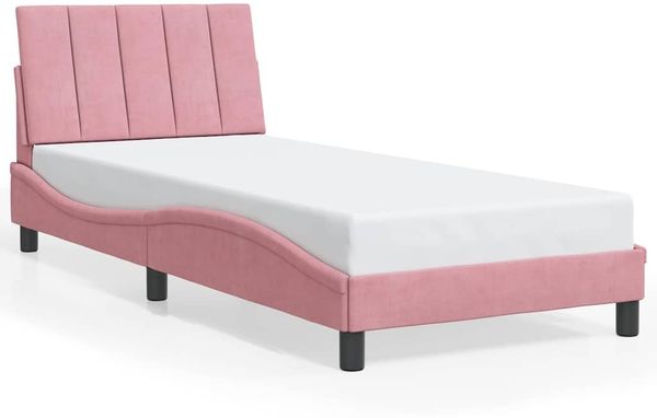 Einzelbettgestell Design für Erwachsene ohne Matratze Rosa 90x190 cm Samt d5064e